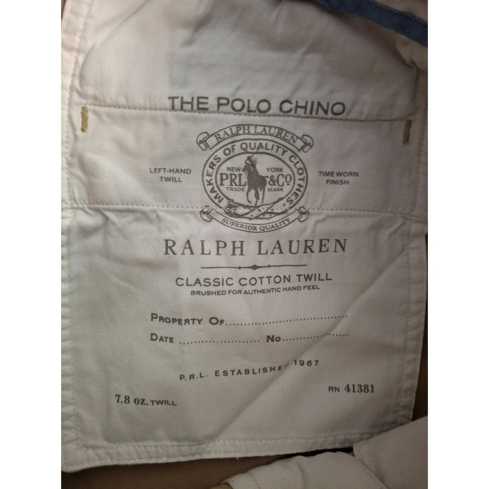 Polo Ralph Lauren Classic Fit Pants Men's 34x32 (Fits W34x30) Beige Straight